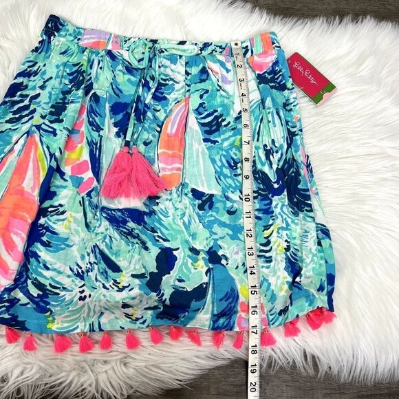 Lilly Pulitzer Palma Tube Top Hay Bay Bay Sailboat Tassel Strapless Womens Small - Picture 10 of 10